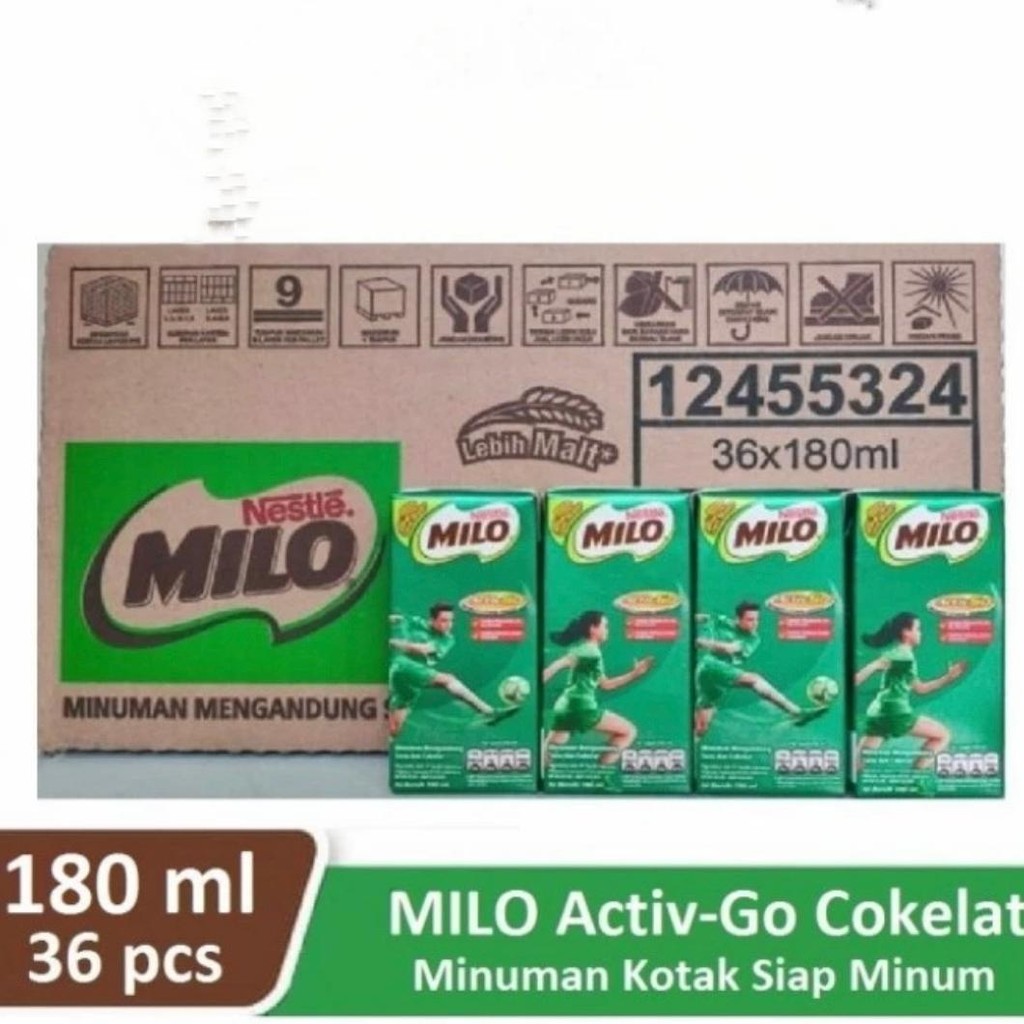 

Milo Susu UHT ActivGo 180ml Rasa Coklat ( 1 dus isi 36 )