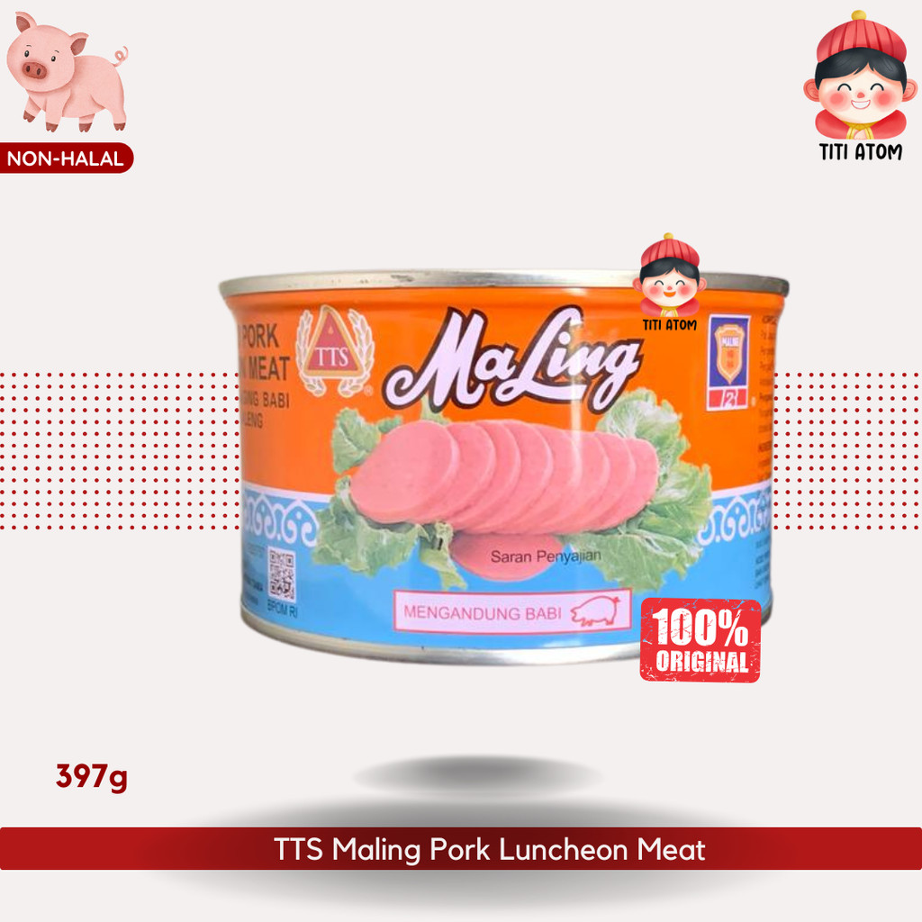 

1 KARTON 24pcs TTS Maling Ham Babi Pork Luncheon Meat 397g