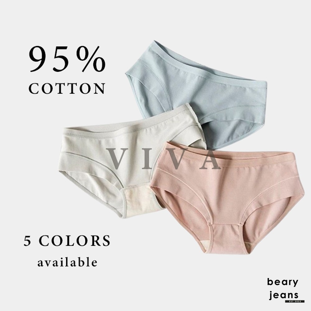 BEARY JEANS BJ348 | V Shape Underwear Celana Dalam Wanita Katun Lembut Womens Briefs Cotton Middle W