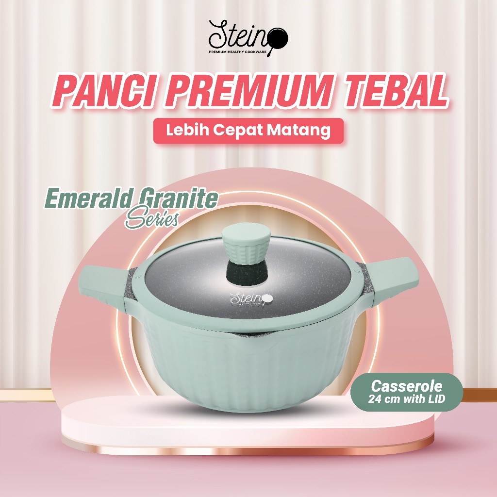 STEIN Emerald Casserole 24cm (German Granite 7 Layer Pan)