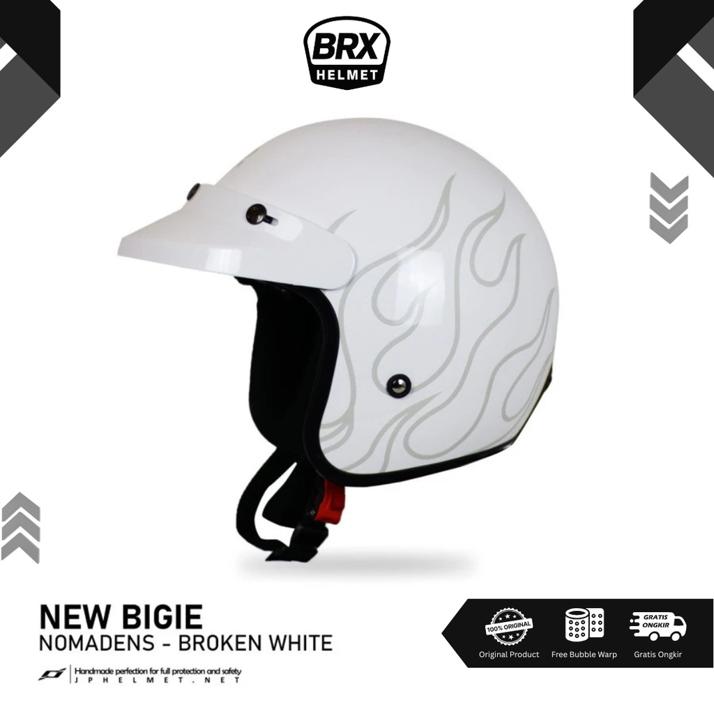 Helm JP Retro New Bigie Limited Edition Nomadens Original SNI - Helm Bogo Retro Motif BRX Helmet