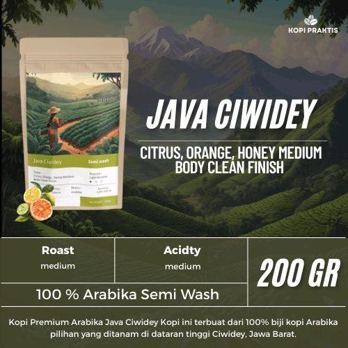 

ROASTED BEANS ARABIKA SEMI WASH JAVA CIWIDEY 200 GR | BIJI KOPI SANGRAI | Coffee - GILING HALUS