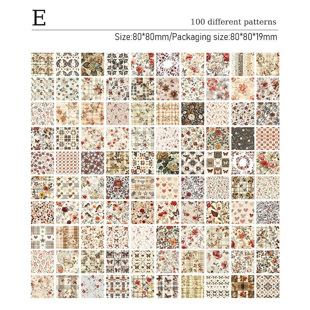 

100Pcs Artistic Flower Vine Themed Non-Sticky Notes DIY Stationery Memo Pad Non-Sticky Message Notes