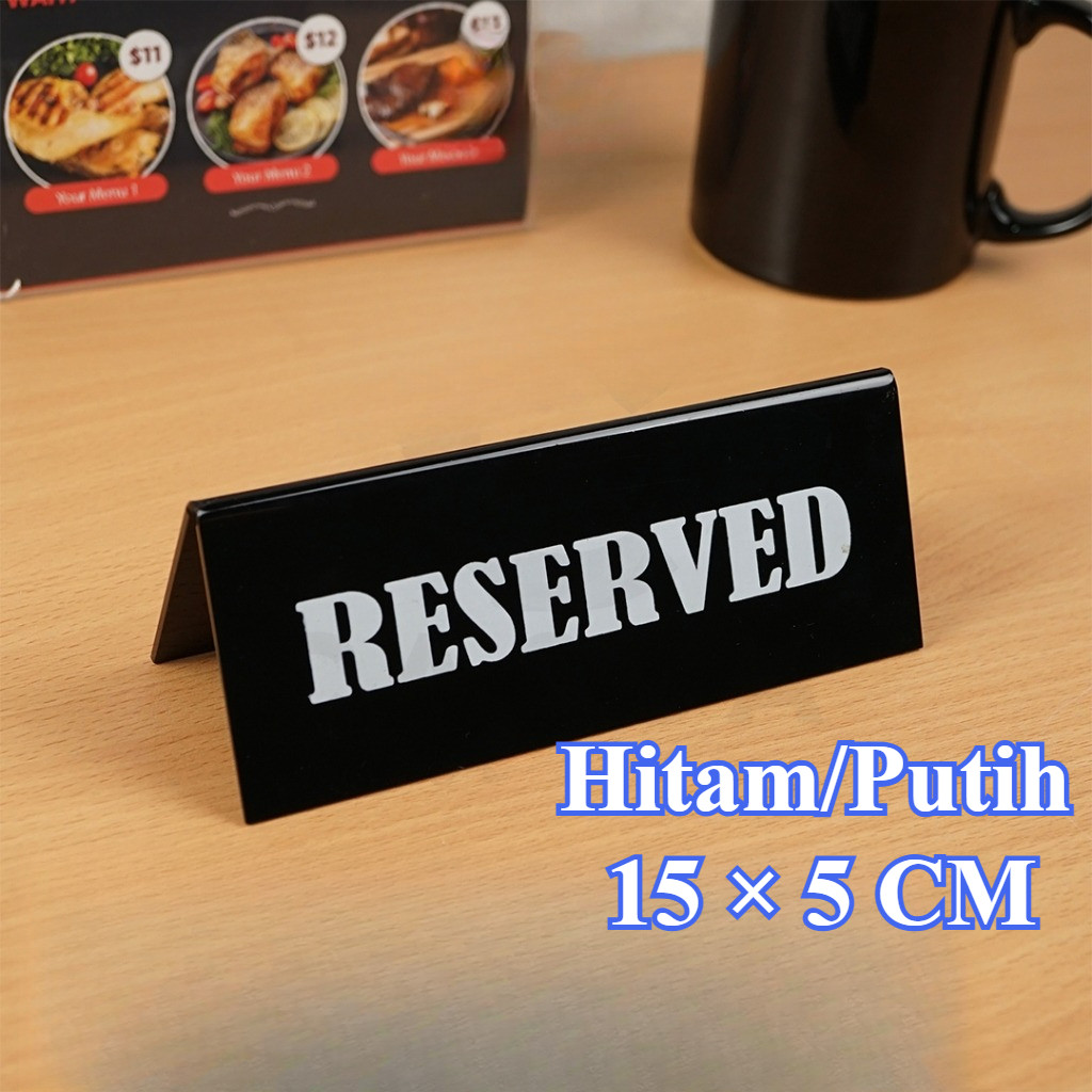 

15CM Papan Meja Reserved Akrilik Elegan Tanda Meja Restoran & Kafe