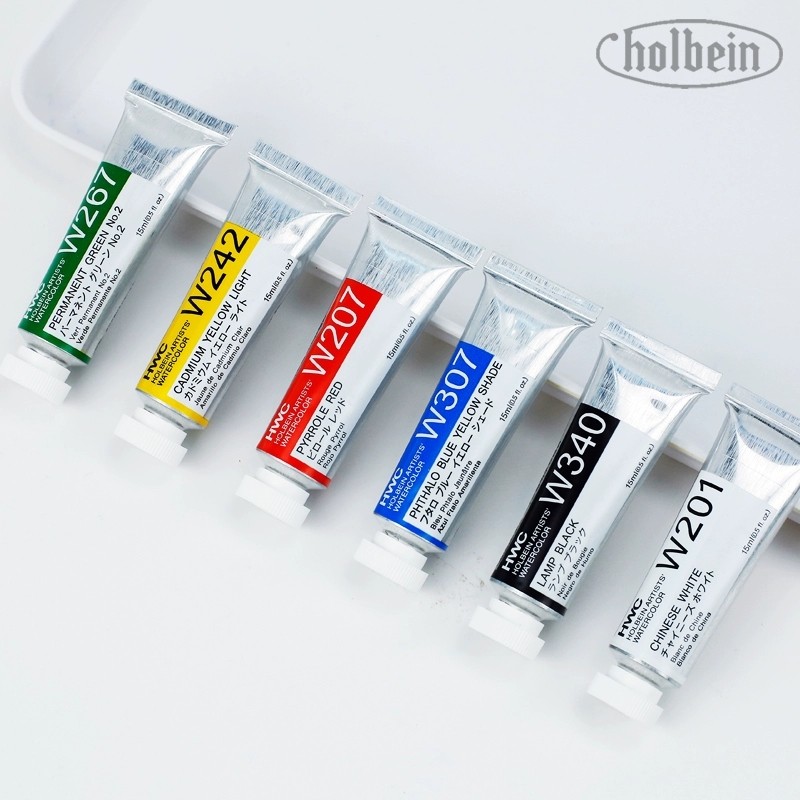 

Japan Holbein Artists' Transparent Watercolor Paint 15ml/0.5oz Tubes Art Watercolour Professional Painting Drawing Supplies
