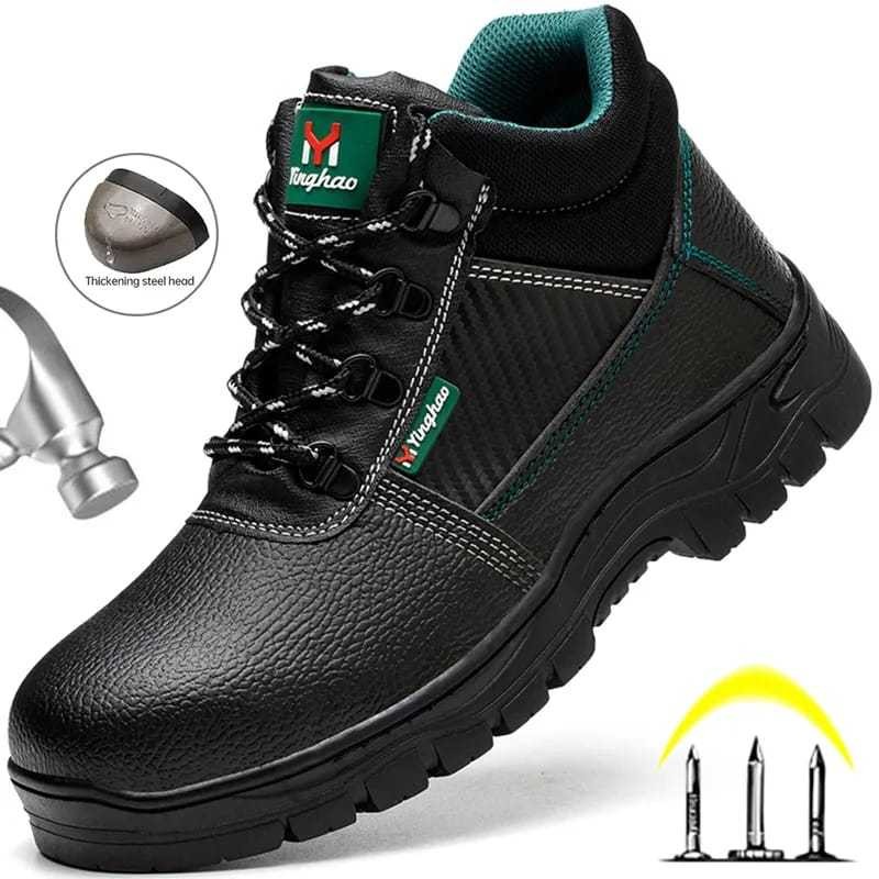 TERLARISSepatu Safety Boots Kerja Anti Slip Safety Shoes Ujung Besi Pria Wanita Proyek Outdoor