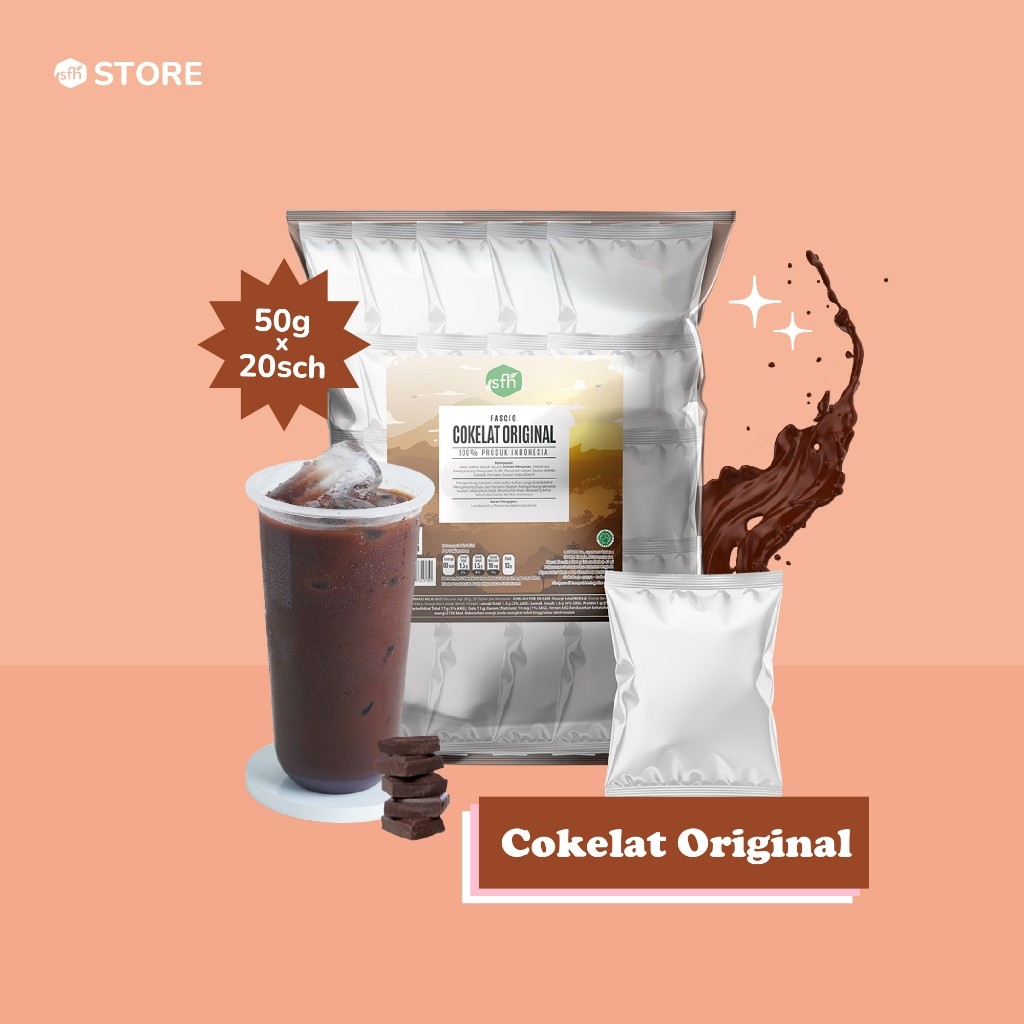 

BUBUK MINUMAN RASA COKELAT ORIGINAL PLUS GULA BPOM HALAL HACCP | KEMASAN SACHET