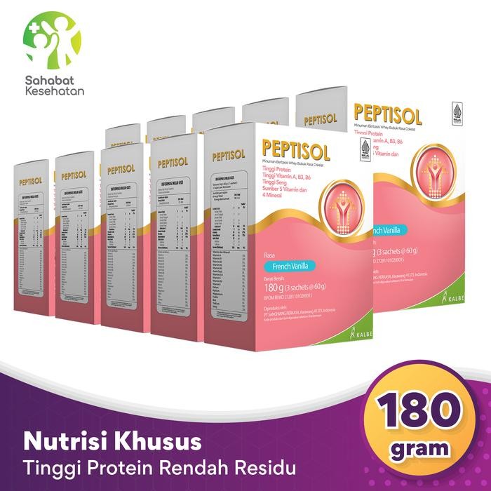 

Promo[Best Seller] Bundle 10 Box Peptisol - Nutrisi Tinggi Protein Rendah Residu - Vanila