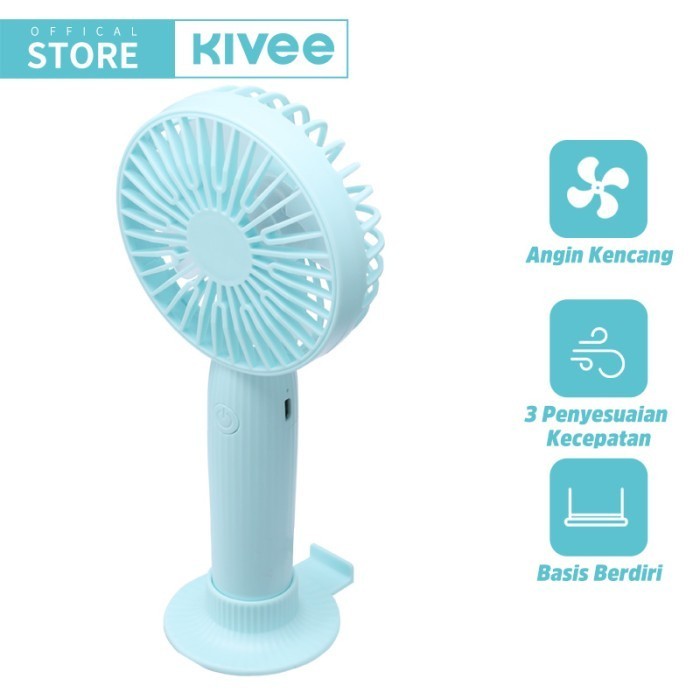 PRODUK TERBATAS Kivee Kipas Angin Mini Murah kipas angin portable/kipas portable - Biru