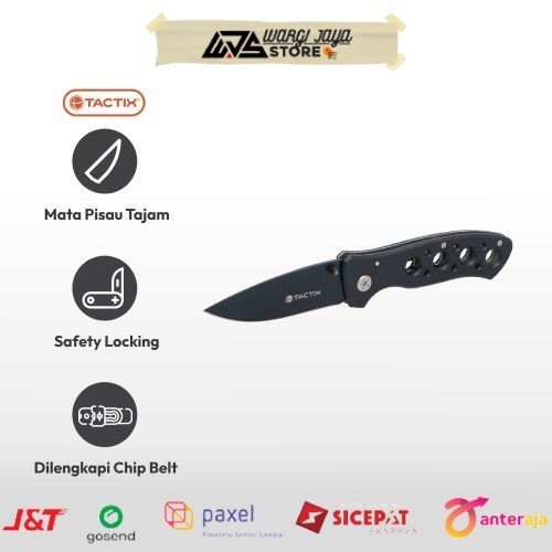 Ace Tactix Pisau Lipat Multifungsi - Hitam Pisau Lipat Saku Pocket Knife Perlengkapan Outdoor Perala