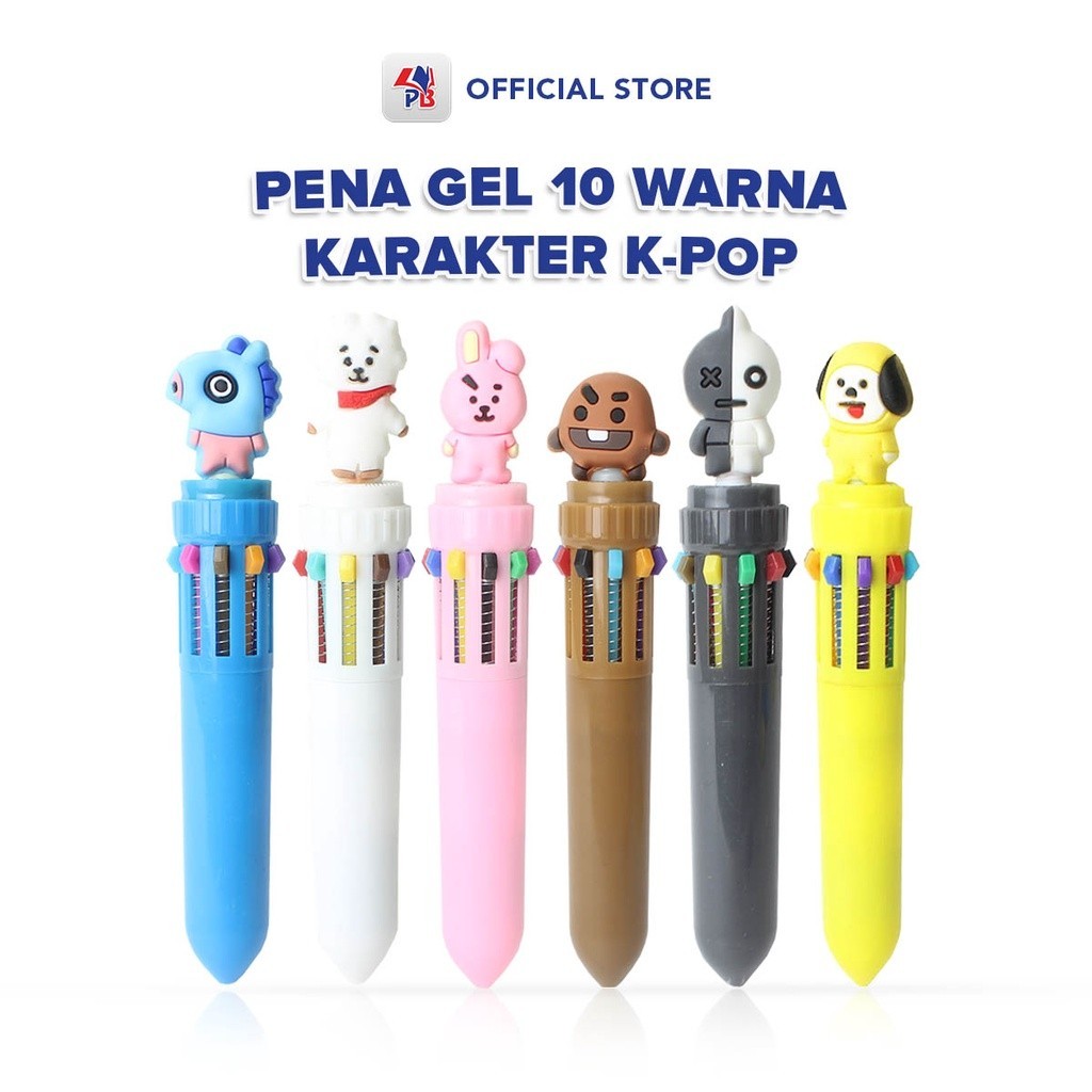 

Pulpen / Bolpoin / Bulpen /Pena Gel 10 Warna Karakter KPOP Pulpen BTS 10 Warna Bermacam Varian / PB EDUKASI ANAK - PBNB