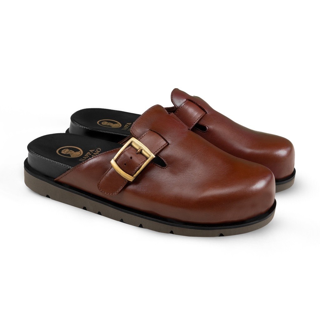 Juno Slippers Brown- Nappa Milano - Sandal Unisex
