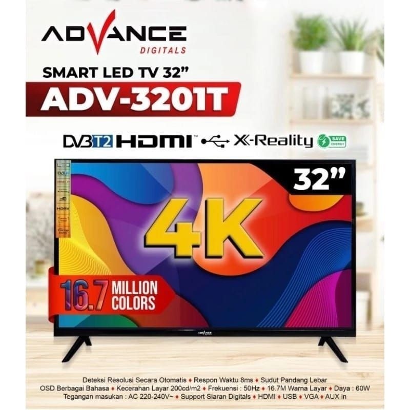 TV LED Digital 32 Inch ADV-3201T Advance / TV Digital DVB T2