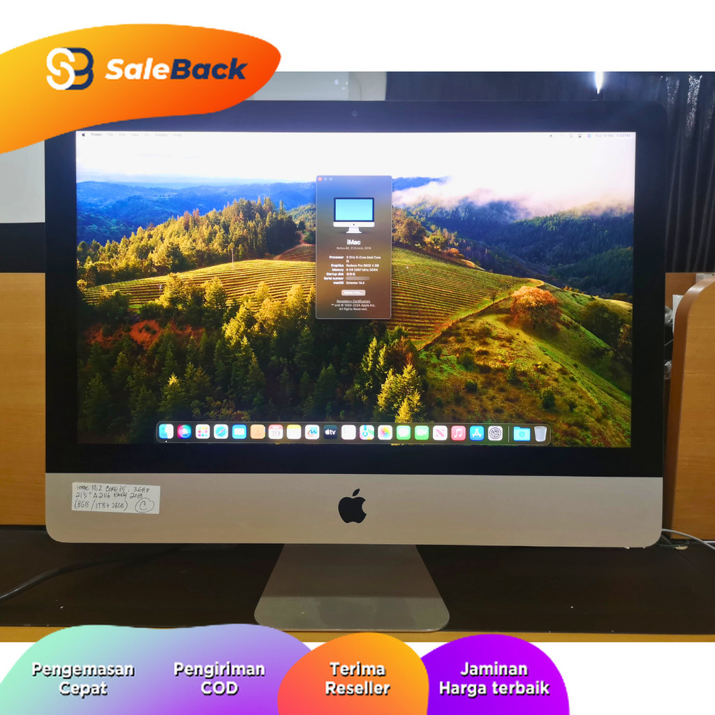 Apple iMac 2019 4K 21.5 Inch Core i5 RAM 8GB/1TB Retina Second