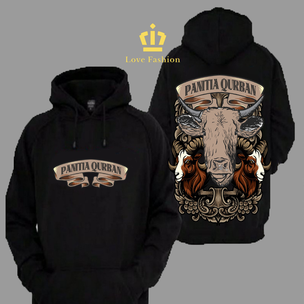 Sweater Hoodie Distro Panitia Qurban Idul Adha Kerbau Sapi Kambing Lebaran Haji Premium Terbaru