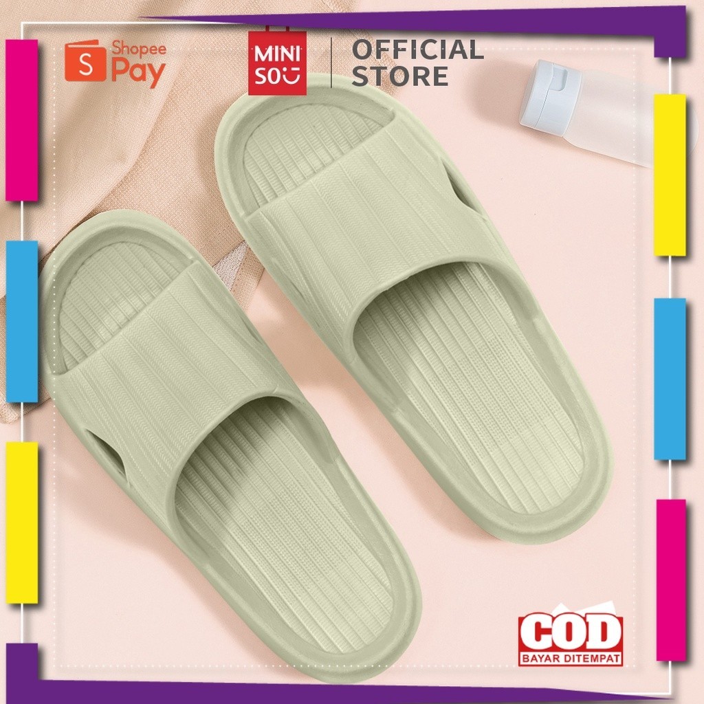 [PREMIUM ORIGINAL] MINISO Sendal Slop Sandal Wanita Rumah Slipper Sepatu Sendal Wanita Kekinian Selo