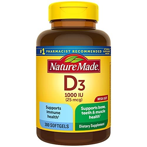 Nature Made Vitamin D3, 300 Softgels, Vitamin D 1000 IU (25 mcg)