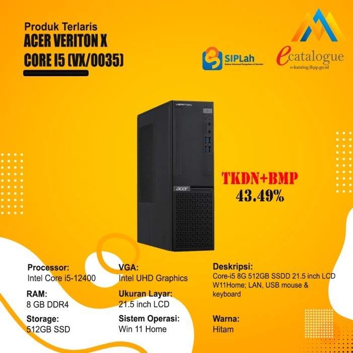 TKDN ACER VERITON X - CORE I5 (VX/0035)