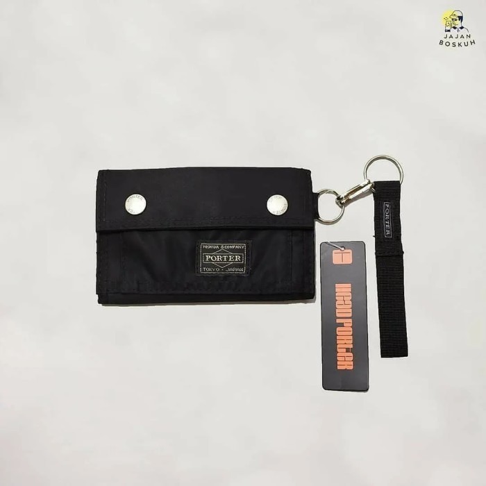 Mark Porter yoshida wallet with strap - black flat