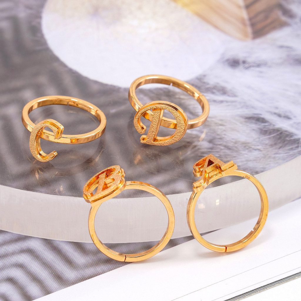 ACEH.DYA 131208 CINCIN PREMIUM GOLD Cincin Stainless Wanita Emas Muda Anti Karat Asli Silver Emas Co