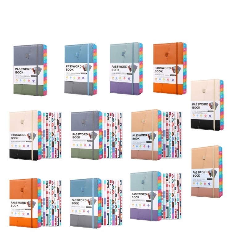 

Stylish PU Cover Password Book with Tabs Large Size Password Keeper Journal Notebook for Computer