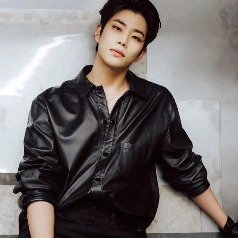 Jaket Kulit Kemeja Korea Pria Simpel Cowok Slimfit Kekinian Vintage
