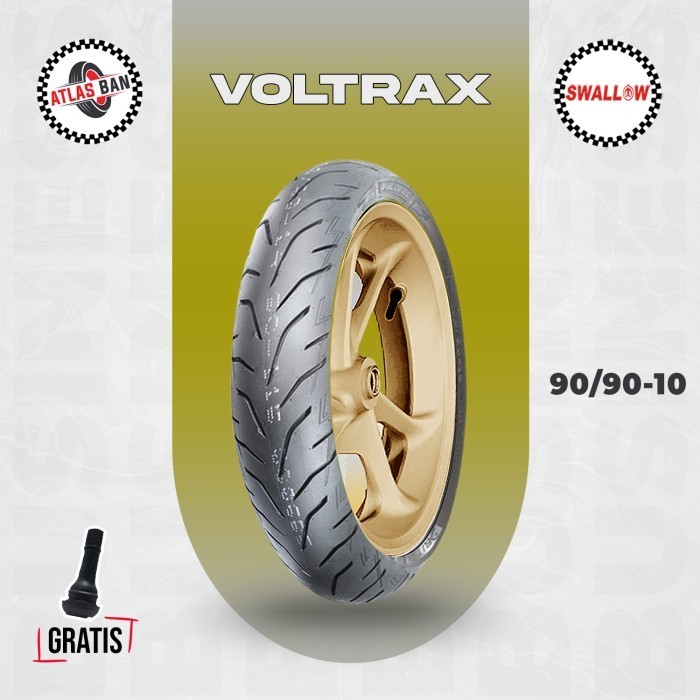 Ban Motor LISTRIK - VESPA CLASSIC SWALLOW VOLTRAX 90/90 Ring 10 Tubeless