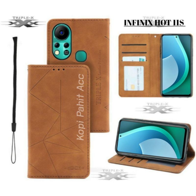 Case Infinix Hot 11S X6812 X6812B Flip Cover Wallet Sarung Hp Casing Dompet Flip Magnet