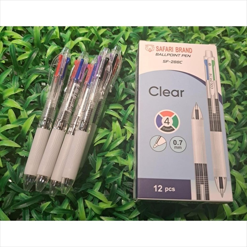 

(SF288C-LUSIN) Bolpen Ballpoint Bolpoin Pena Pulpen 4 warna 4in1 Clear 0.7mm