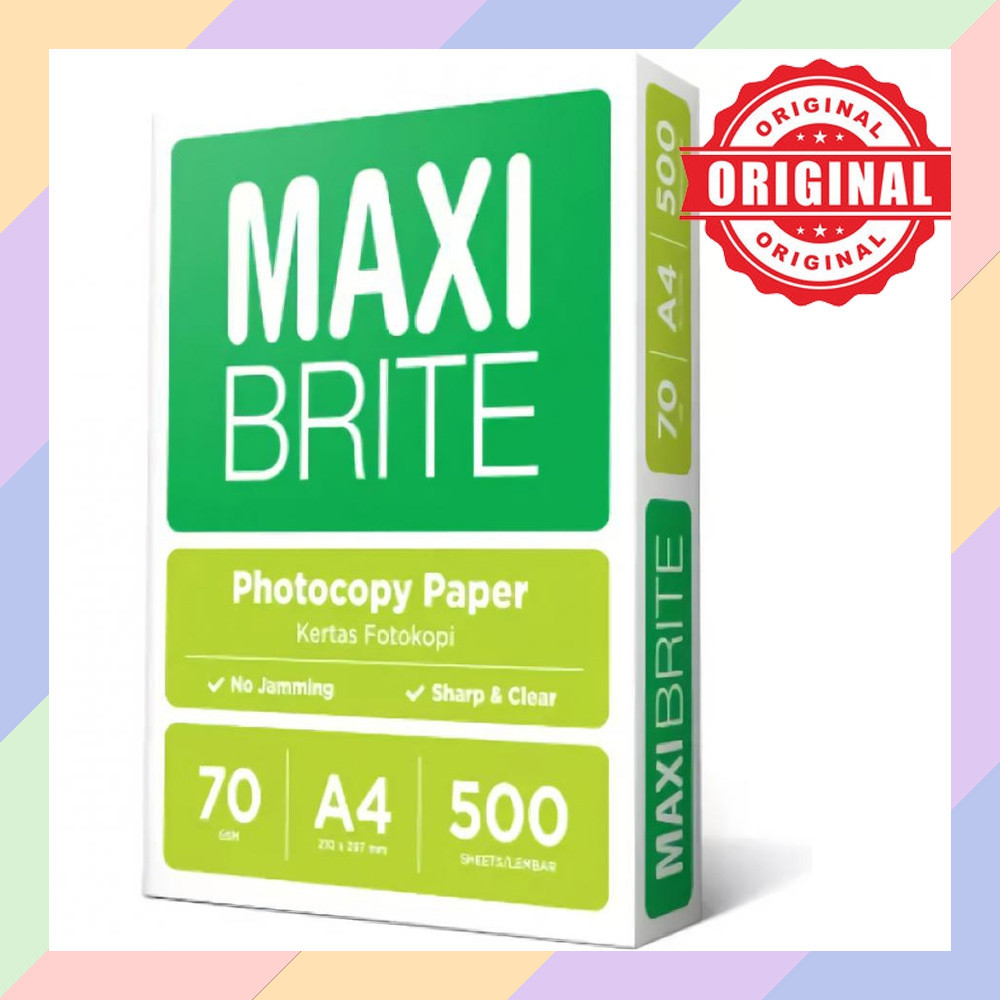 

37S Kertas A4 MAXI BRITE 70 GSM 70 Gram Gr Kertas HVS RIM Print Paper