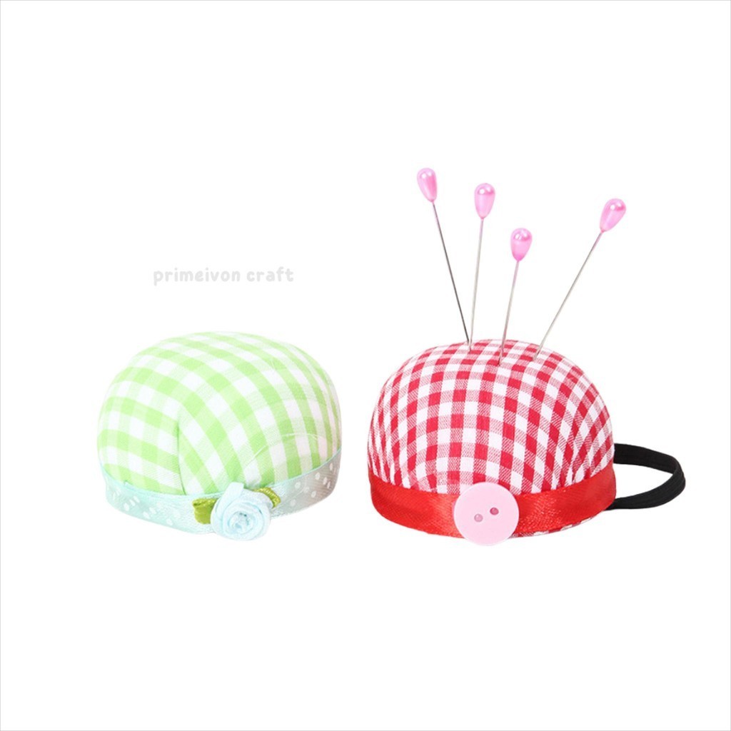 Bantalan jarum gelang / pincushion gelang motif kotak