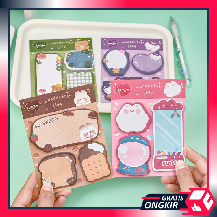 

Gratis Ongkir - S6268 Tempelan Kertas Catatan Motif Karakter / Memo Stick Stationery Cute