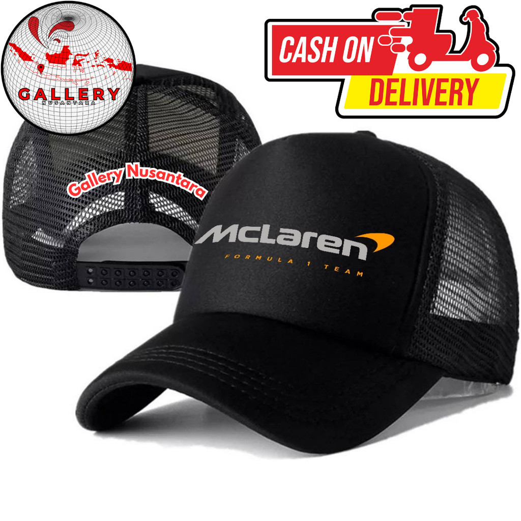 Gallery Nusantara Topi Trucker MCLAREN - Topi Distro MCLAREN Logo - Topi MCLAREN Premium - Topi Pria