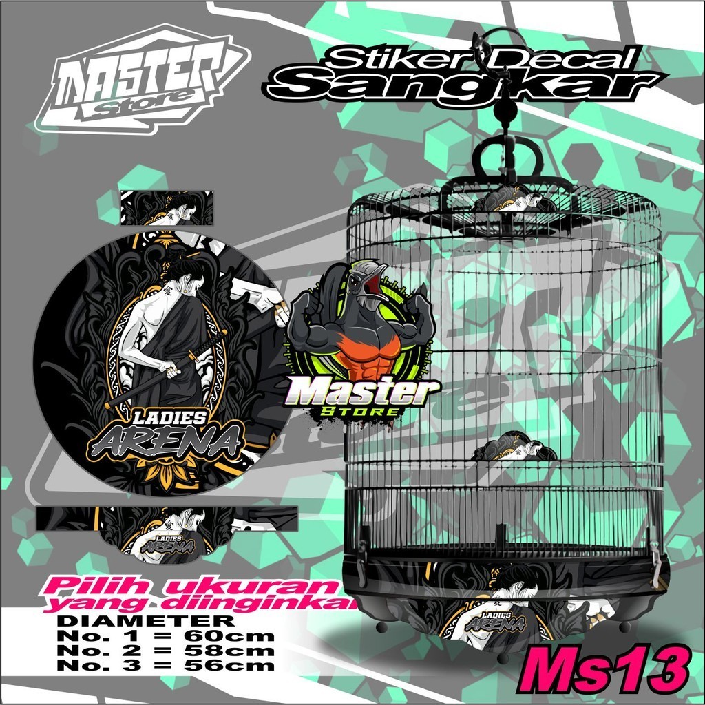 Stiker Decal Sangkar Bulat Murai LADIES ARENA High Quality BISA REQUEST