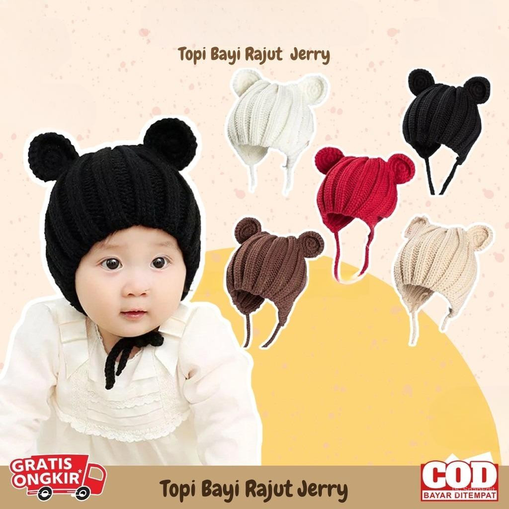 Topi Kupluk Bayi Rajut JERRY Baby Boy Girl Rajut Lucu TP29