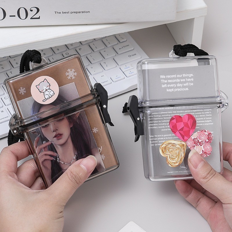 

Transparent Photocards Storage Box Kpop Idol Photo Card Holder Boxes Album Case Container Portable Card Sleeve Storage Box