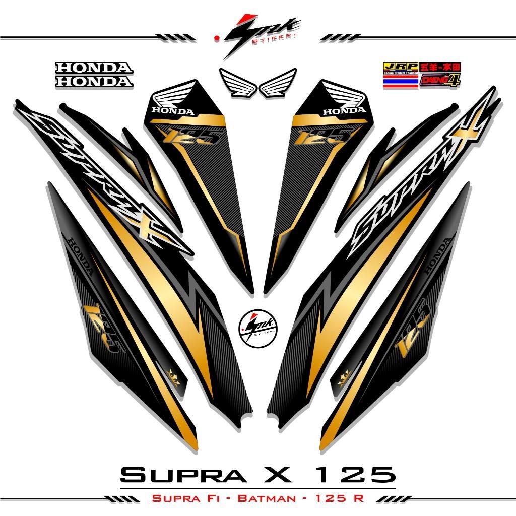 Striping Variasi Supra X 125 Fi 2018 Dasar Hitam Stiker Supra X Batman List Variasi