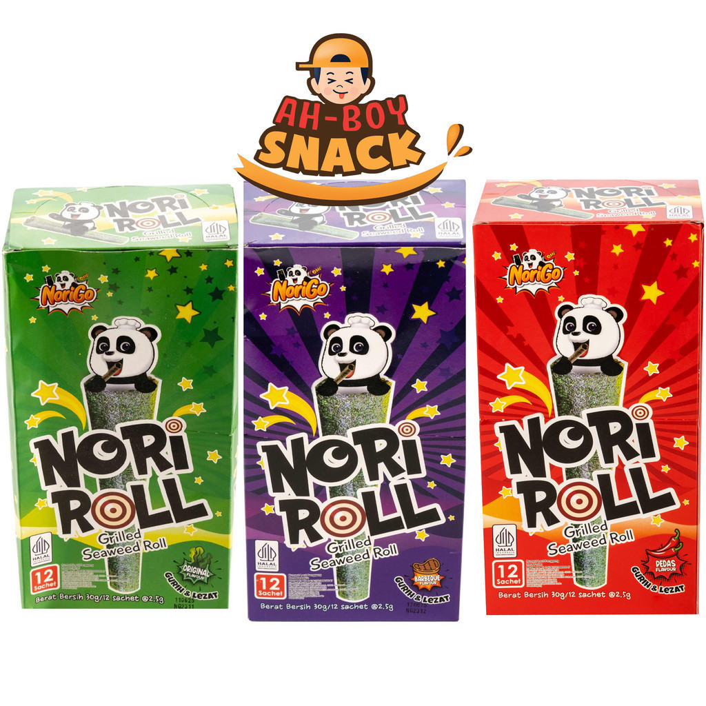 

NORI ROLL 1 BOX ISI 12 SACHET X 2.5 GRAM - RUMPUT LAUT PANGGANG SACHET