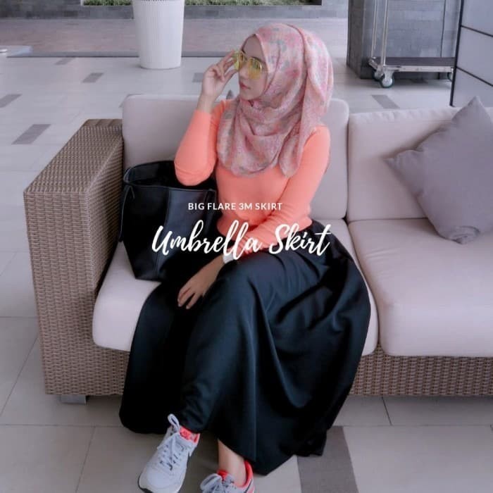 promo ✨ -PROMO Rok Panjang Balotelli Payung Polos Full Karet Premium Orinal - Putih