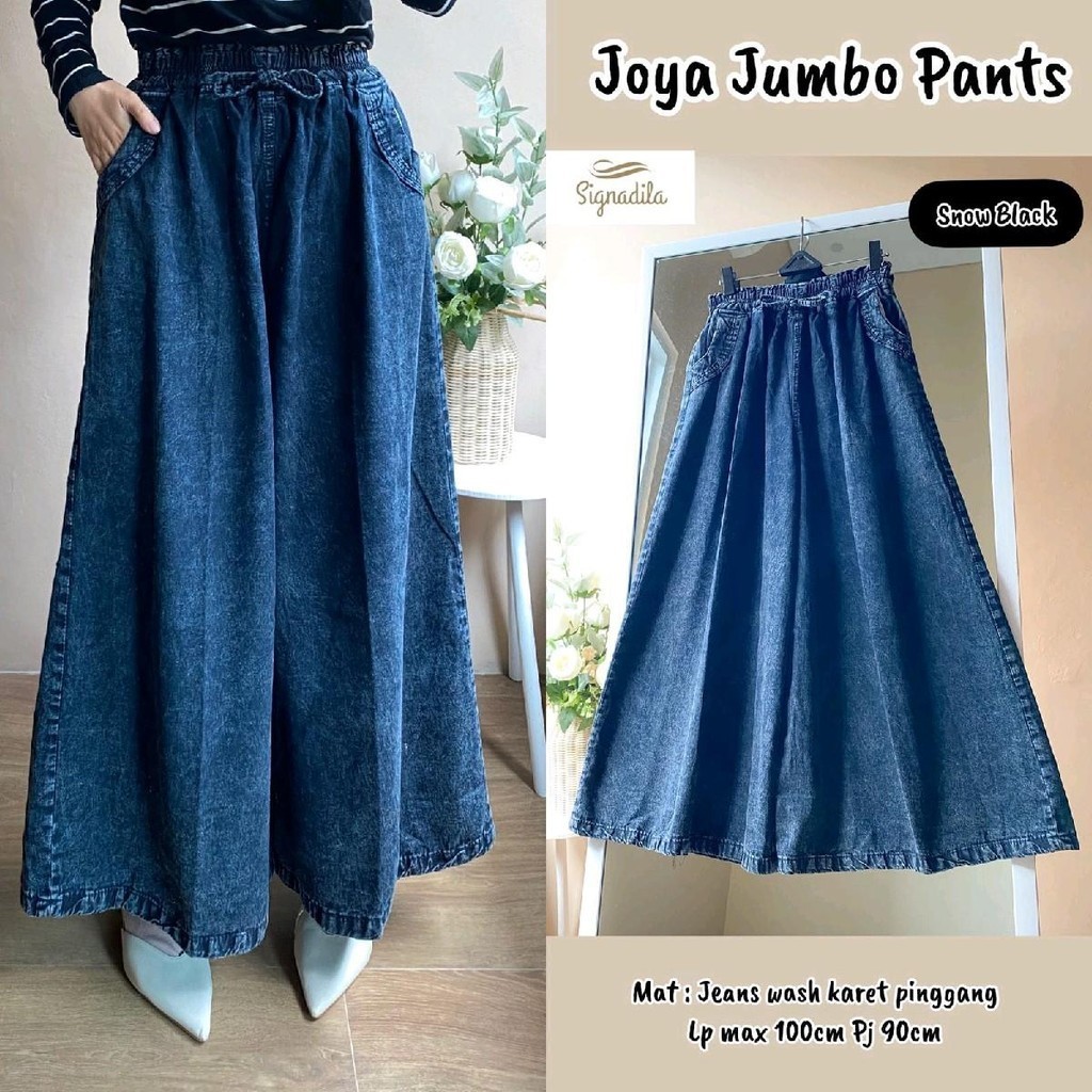 Joya Pant Celana Kulot Jeans Jumbo Oversize Pinggang Karet
