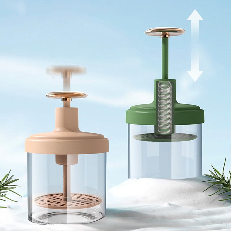 

Whisk For Facial Cleansing, Push Type Fluffy Cream Foamer Facial Cleanser Simple Cute Fine Micro-Foam Bathroom Supplies