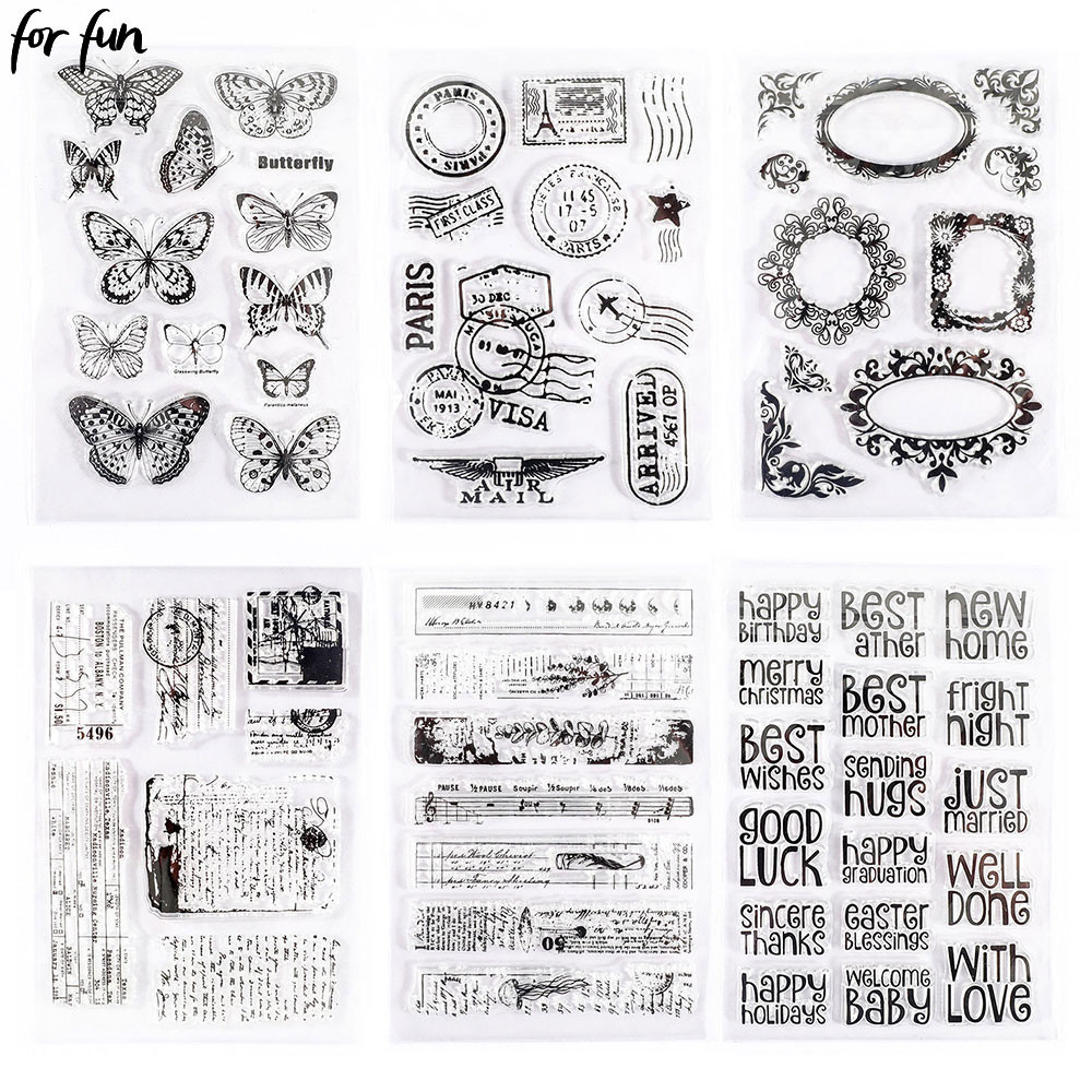 

For Fun Vintage Silicone Transparent Seal for DIY Clear Decor Rubber Stamp Sheet Cling Scrapbooking Photo Album Papercard Craft