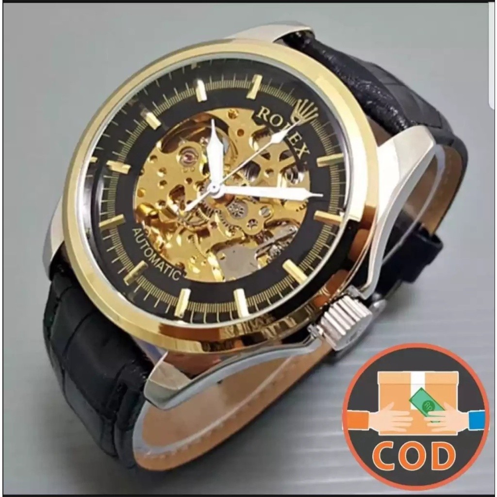 ( COD ) Jam Tangan Pria Otomatis / Jam Tangan Pria Tali Kulit