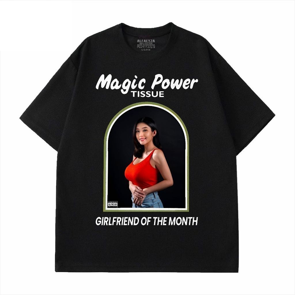 Tshirt - tissue magic power anastasya kaos  berkualitas distro vintage lengan pendek warna hitam Baj