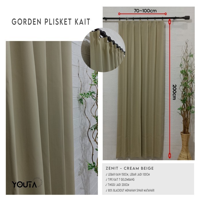 [ PROMO TERBARU ] Gorden blackout gordyn minimalis polos coklat - ZENIT BEIGE