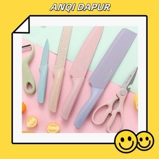 [Pengiriman 24H] Pisau Set EVCRIERH Stainless dilapis anti lengket 1 Set isi 6 termurah  pisau 6 set