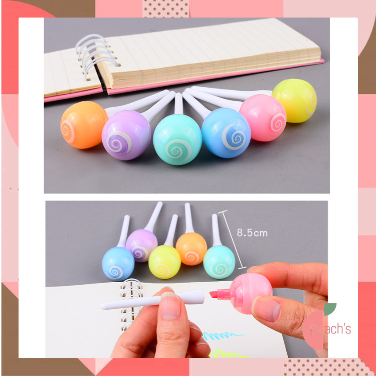 

PEACHs - S6262 Set Stabilo Warna-Warni 6 PCS / Highlighter Bentuk Dessert