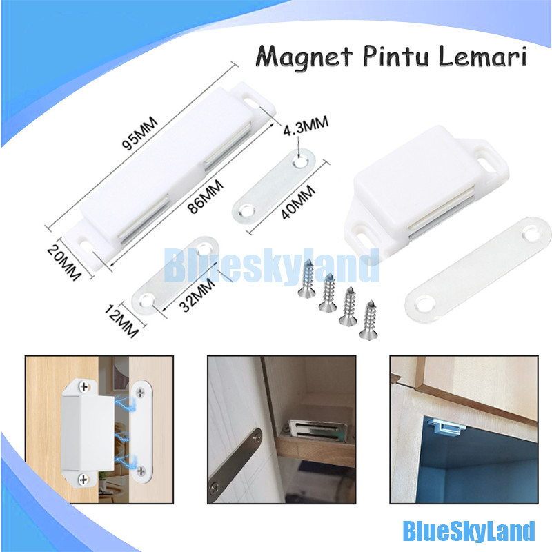 6PCSMagnet Pintu Lemari Magnet Pintu Kayu  Magnet Pintu Lemari Kayu  Putih Magnetic Catch