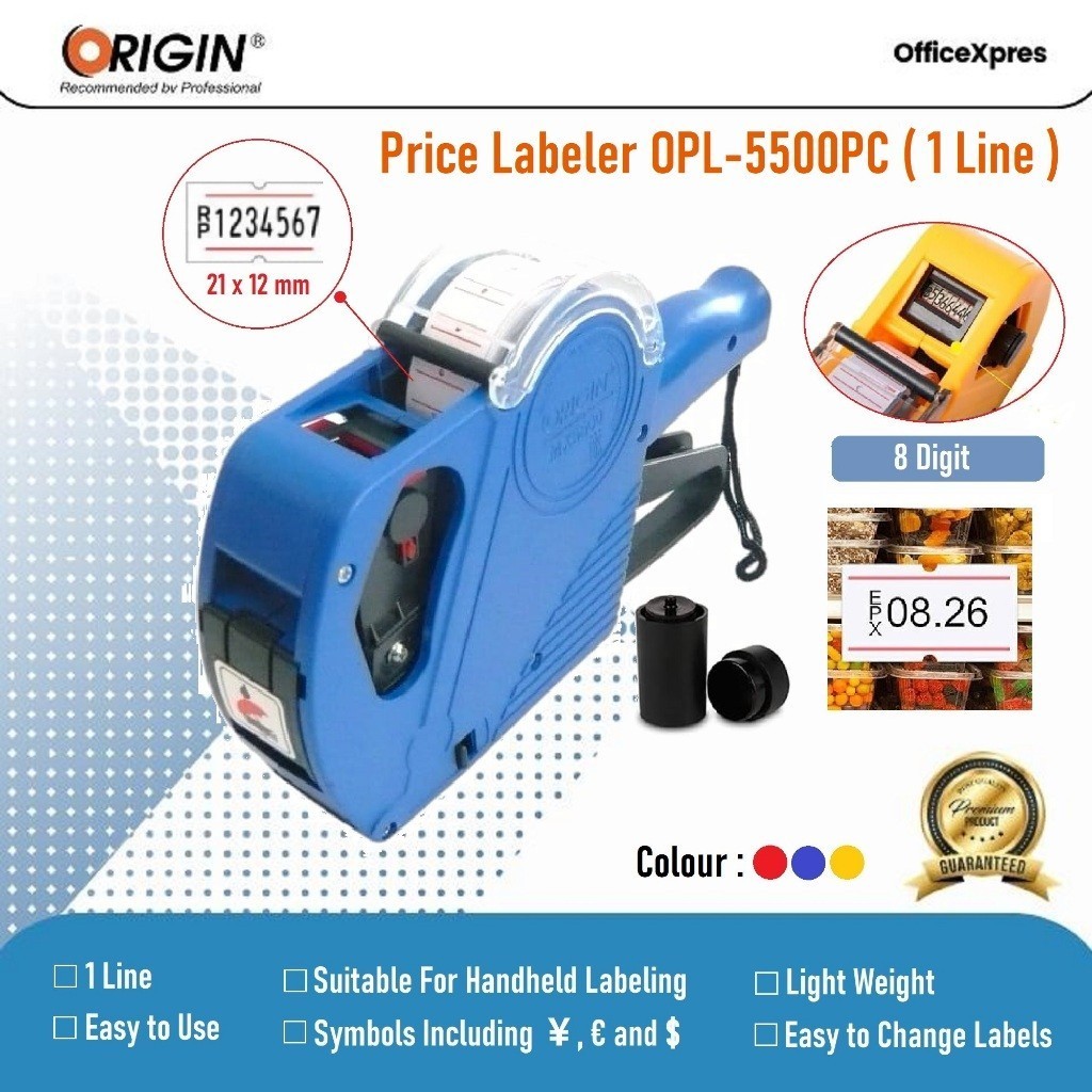 

[i] Mesin Alat Label Harga / Price label 8 digit /Cover plastik / Label Harga OPL Labeller Origin 5500PC BUTAMI ID