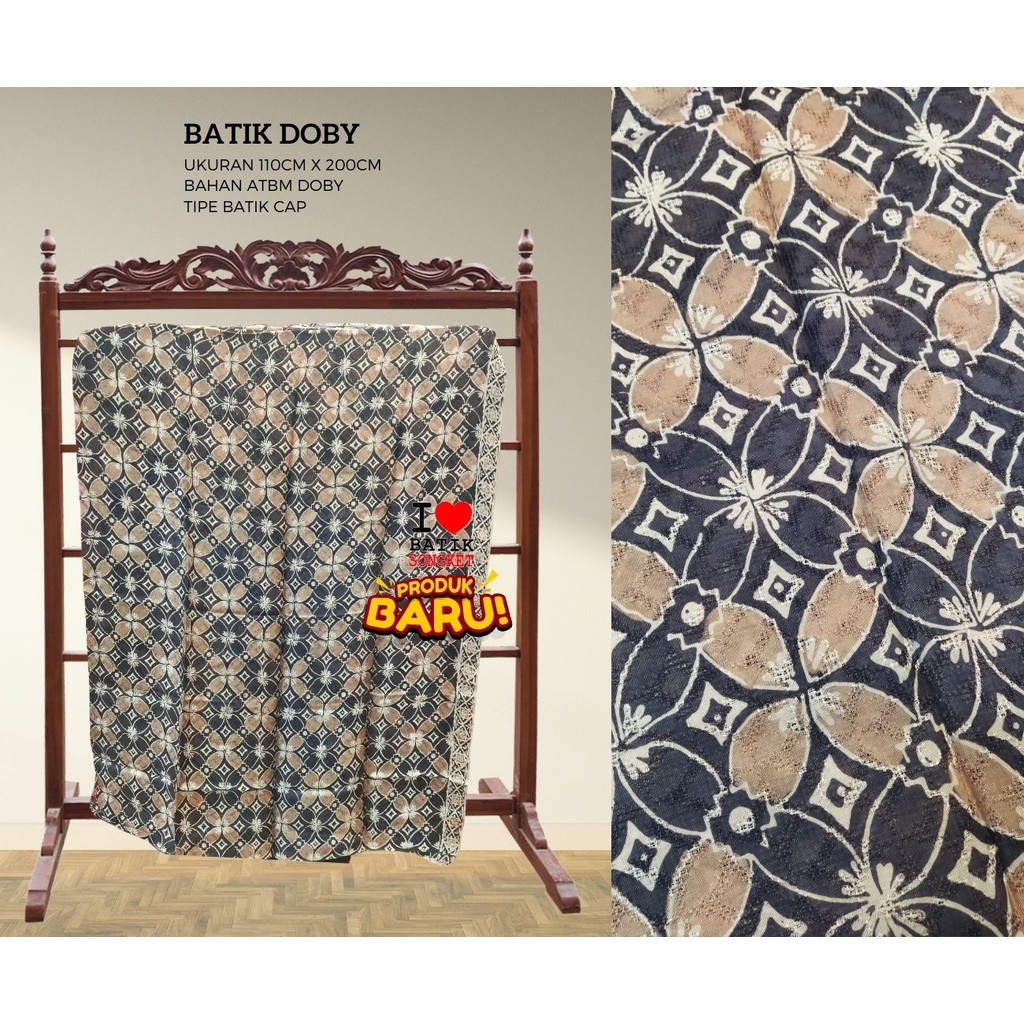 DOBY PASTEL PARANG MOTIF 4 PEKALONGAN DOBI DOBBY BAHAN KAIN BATIK CAP ATBM KATUN KAWUNG ABU KREM